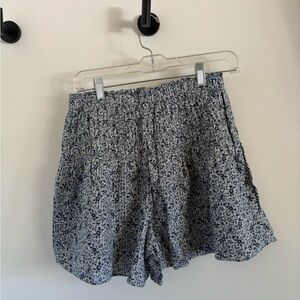 Madewell Blue High Waist Floral Shorts